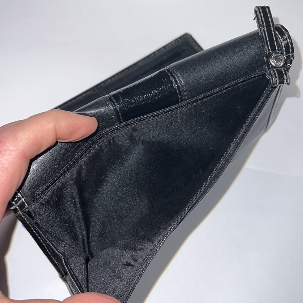 Coach Black Leather Large Clutch Wallet with separate Checkbook Cover - Picture 7 of 13